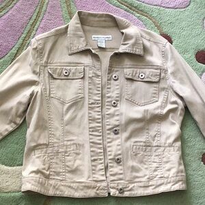 Bamboo Traders khaki cotton jean jacket
